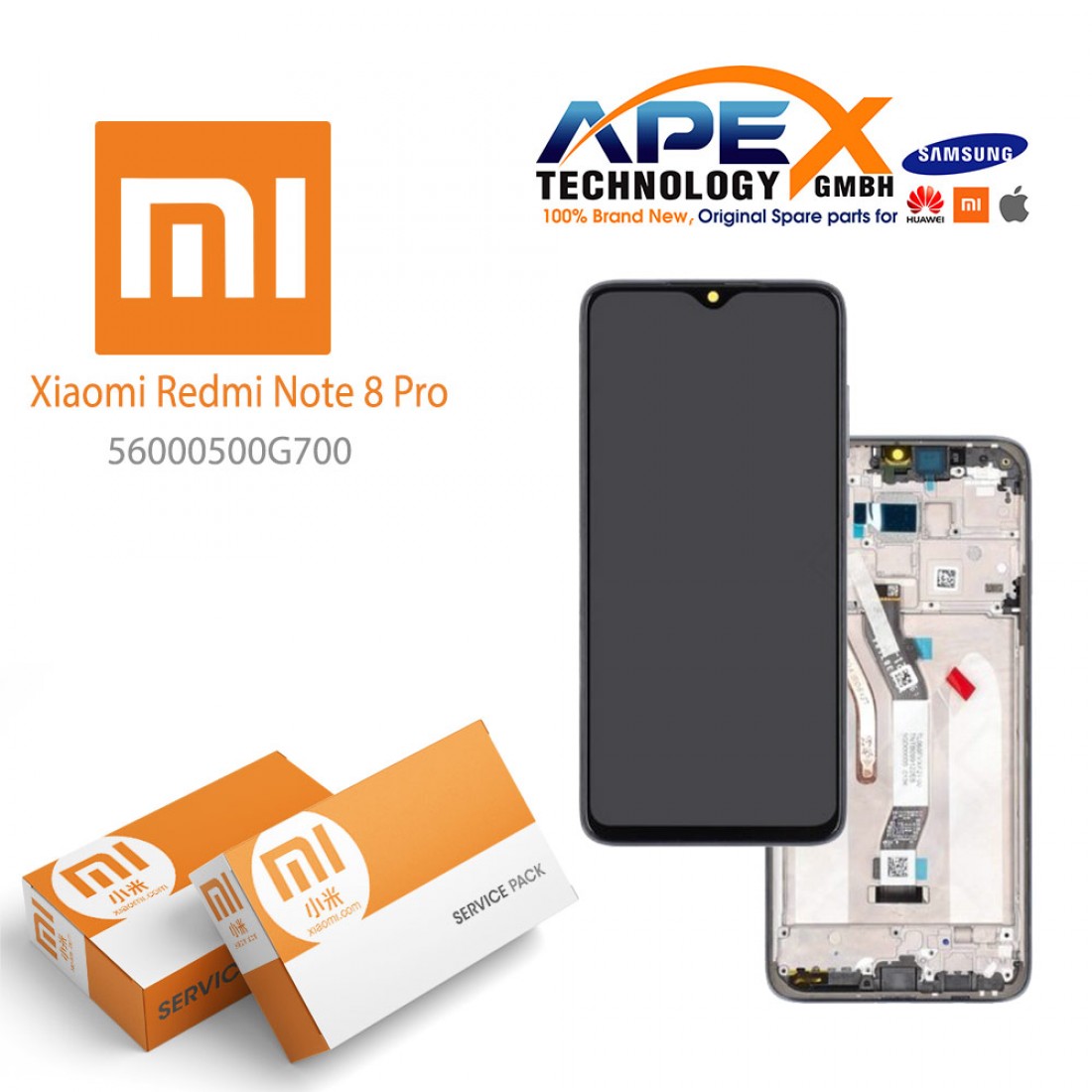 Xiaomi Redmi Note 8 Pro M1906g7i M1906g7g Display Module Lcd Screen Touch Black 56000500g700 3425